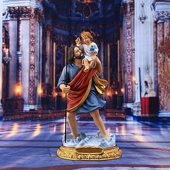 Amazon.co.jp: 高さ8.75インチ 聖クリストファー 像 カトリック